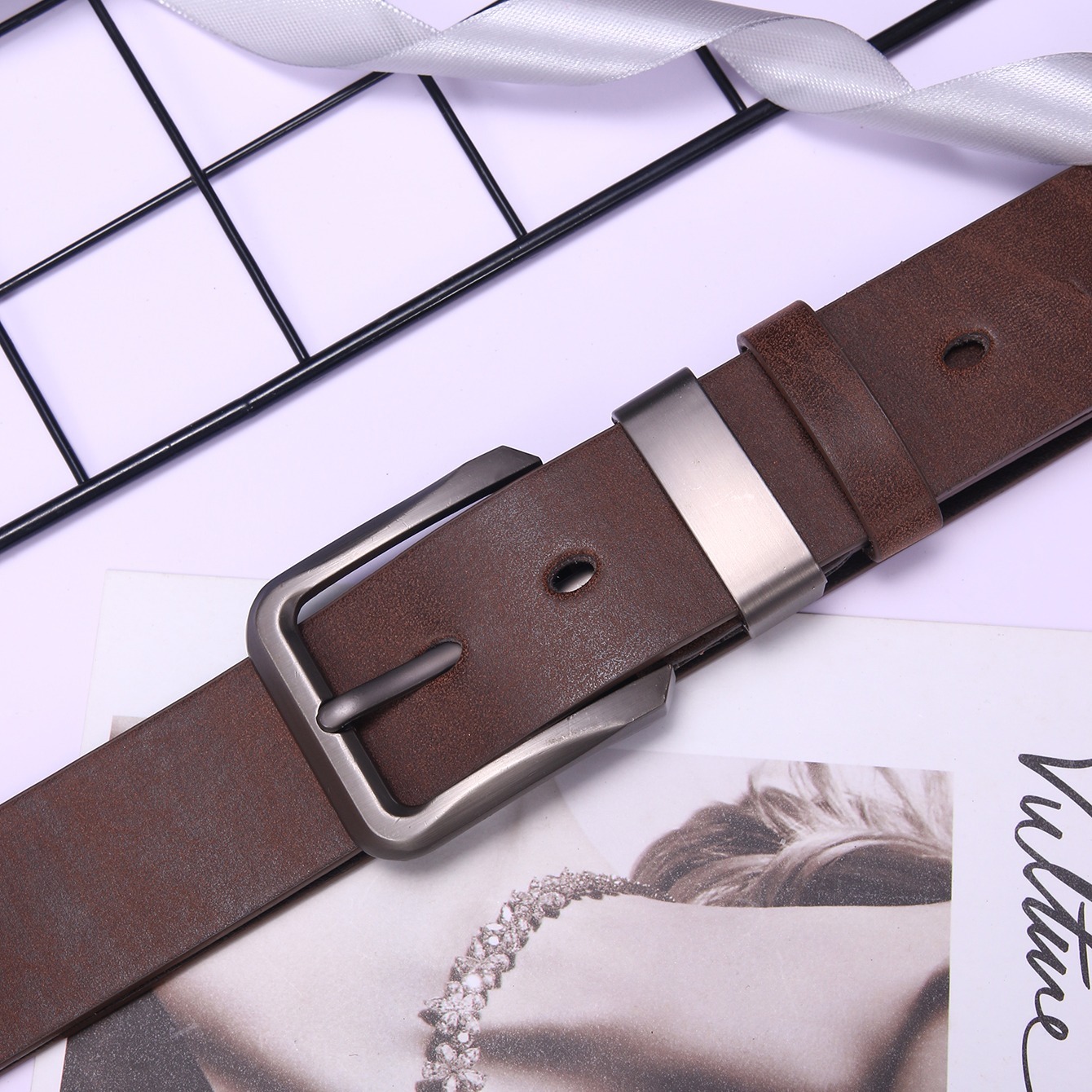 Men Plain Belt With Hole Punch